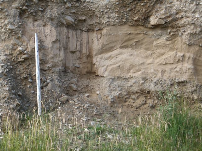  2006:09:02 22:18:15   Porter Outcrop - S side of Lake 12 Crossbedded Sand in Alluvial Fan strata.jpg